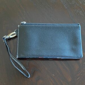 Black Leather Wristlet